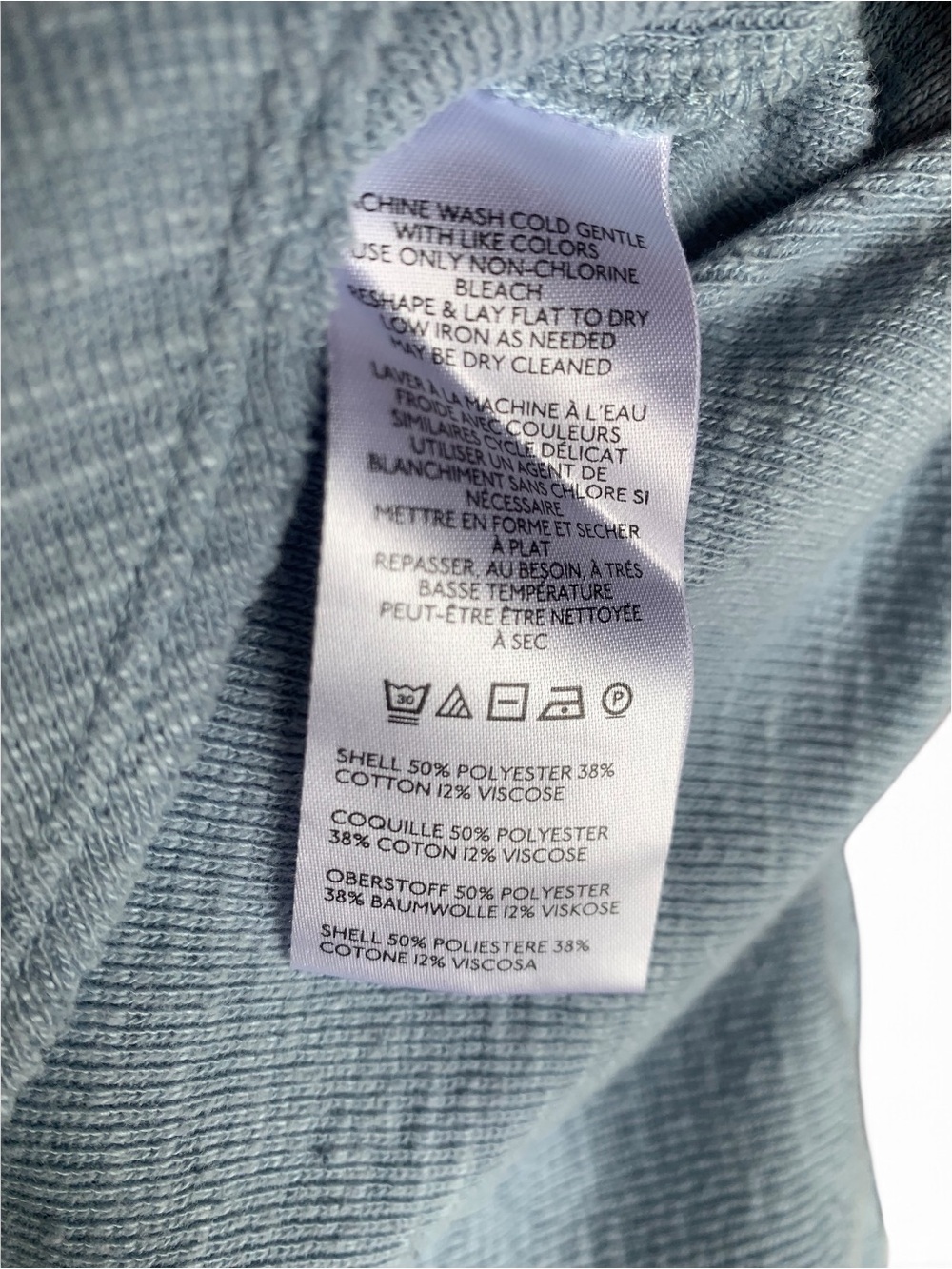 Pilcro Ruffled Raglan Thermal Top Blue Colorblock Layering Size Small - Picture 7 of 8